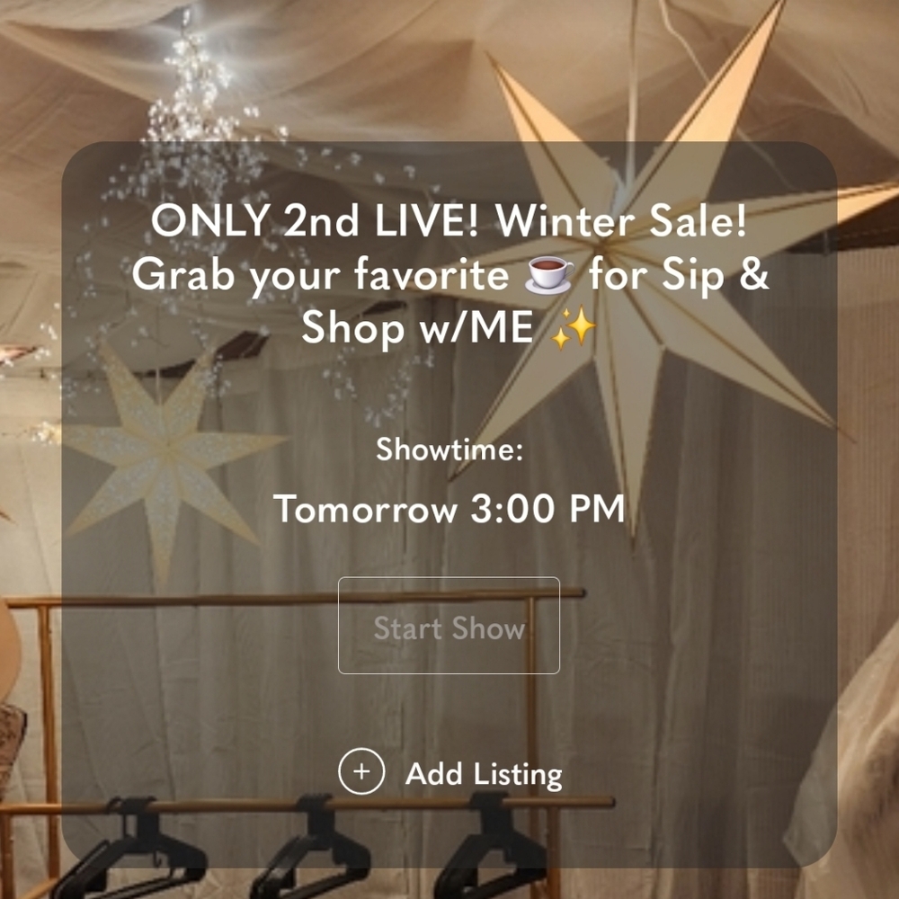 2nd LIVE Show ... Come sip & shop w/ME